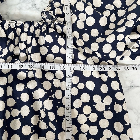 Free People navy blue polka dot 60’s parachute dress pockets open back XS - Picture 9 of 14